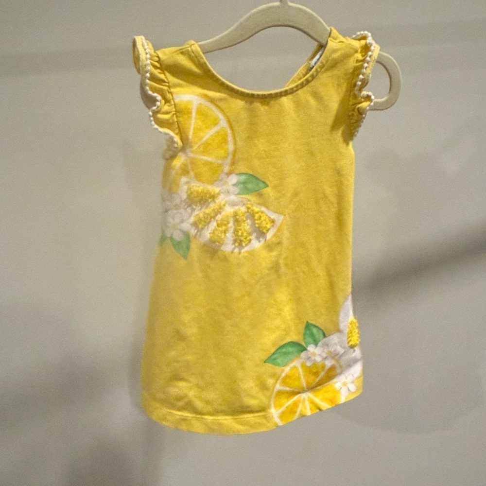 Mayoral Yellow Lemon Print Kids dress